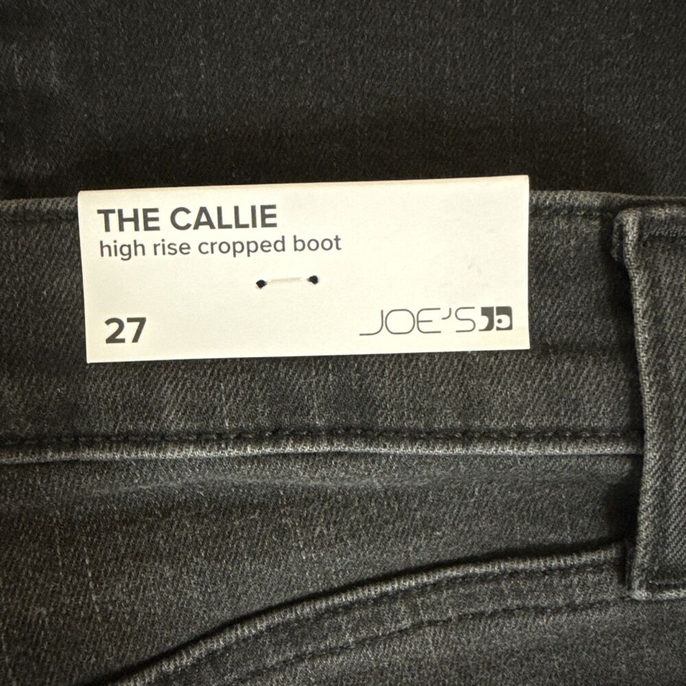 Joe’s Jeans The Callie with Raw Hem Delphine Black High Rise Cropped Boot - 27 - Picture 7 of 8